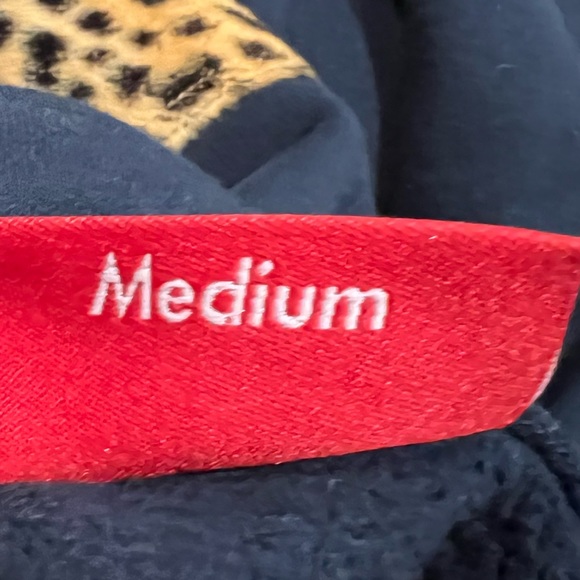 SUPREME Faux Fur Leopard Cheetah Half Zip Sweatshirt navy black Unisex - Picture 4 of 7